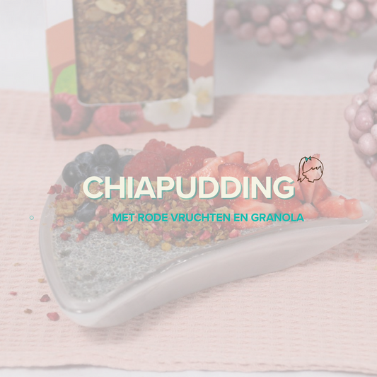 Chiapudding met rode vruchten en granola